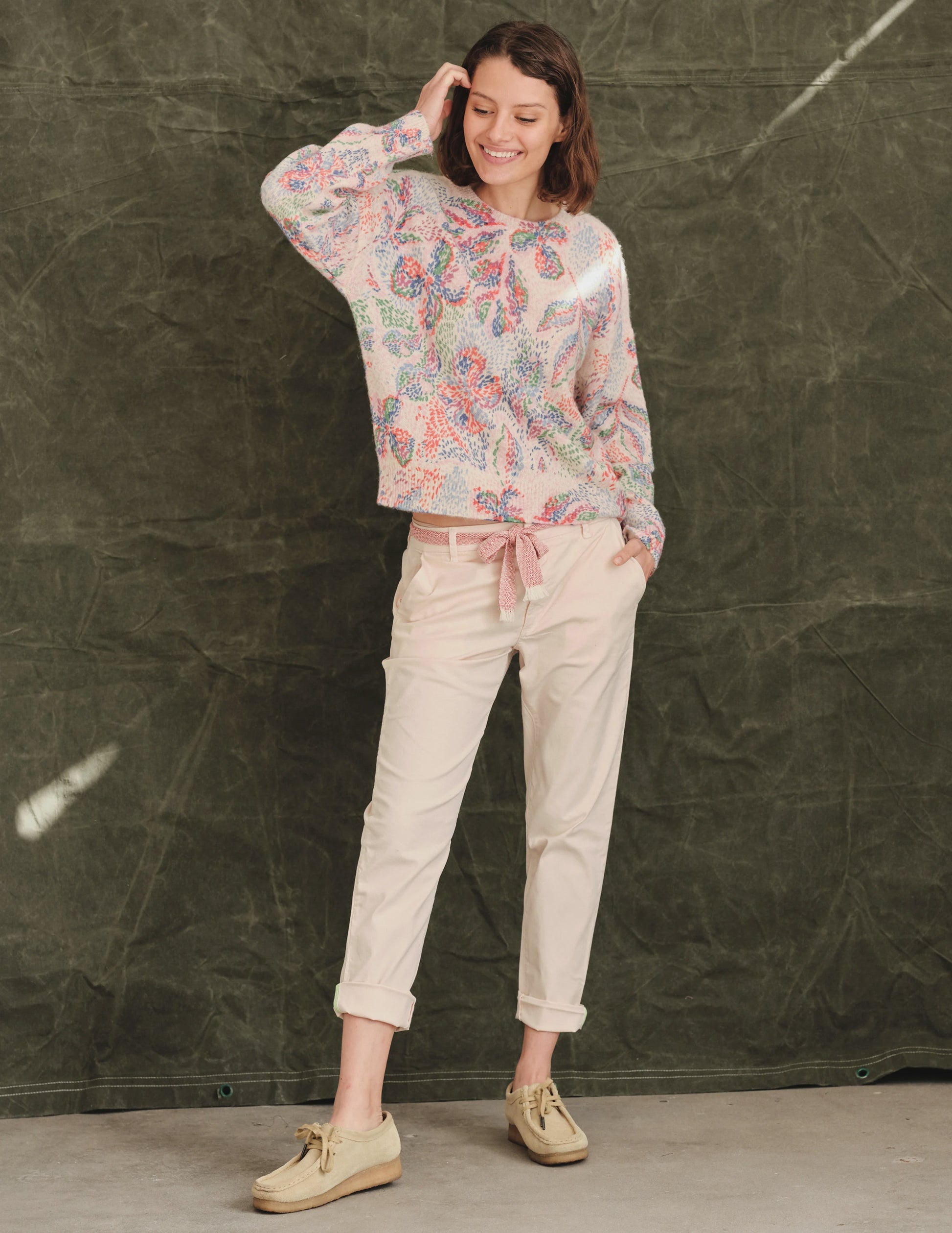 Roll Up Trouser with Trim