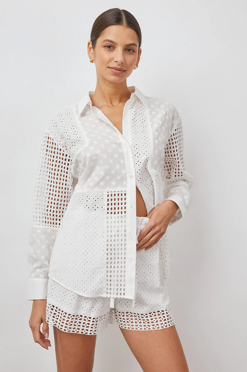 Juliette White Eyelet Top