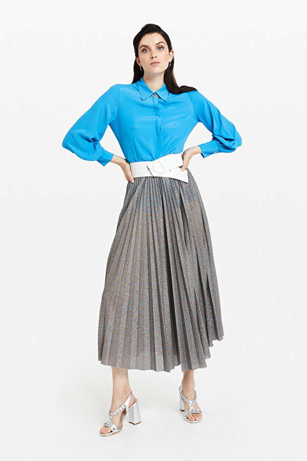 Look Lurex Pleated Skirt
