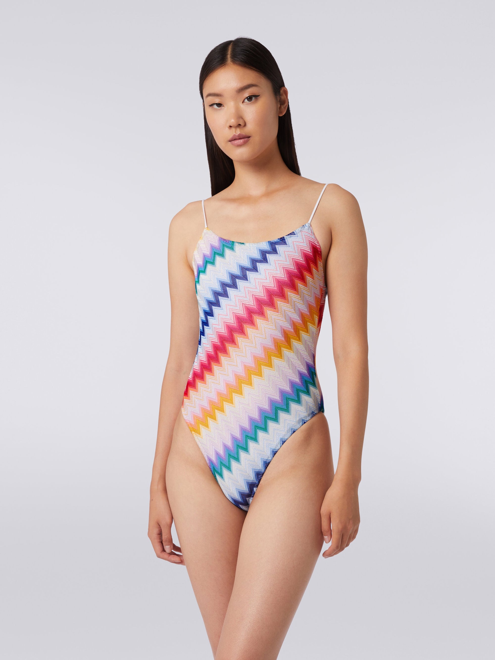 Zig Zag Swimsuit with Lurex