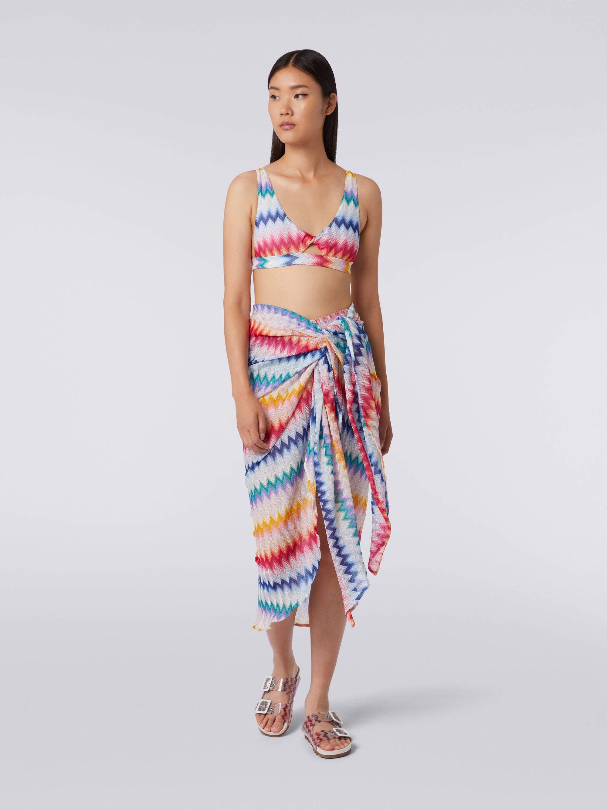 Zig Zag Sarong Skirt with Lurex