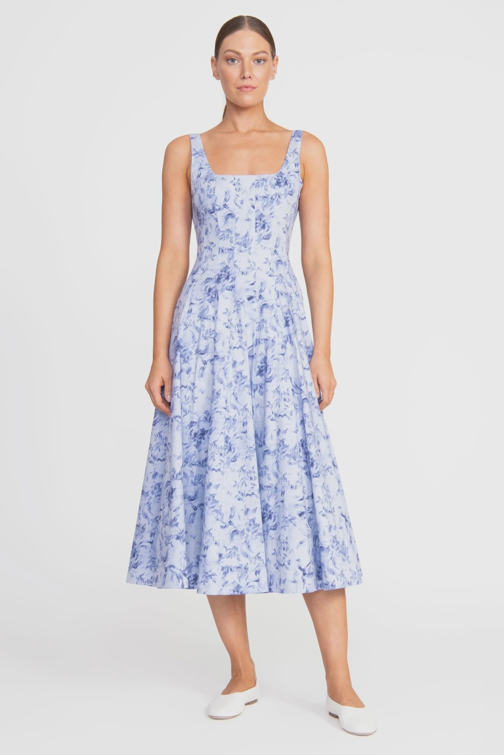Wells Dress - Periwinkle Floral