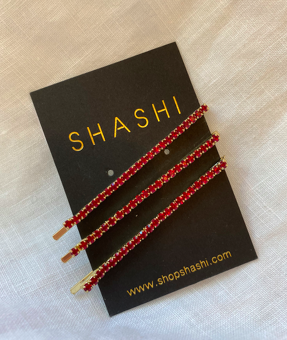 Coloured Stone Bobby Pin Set