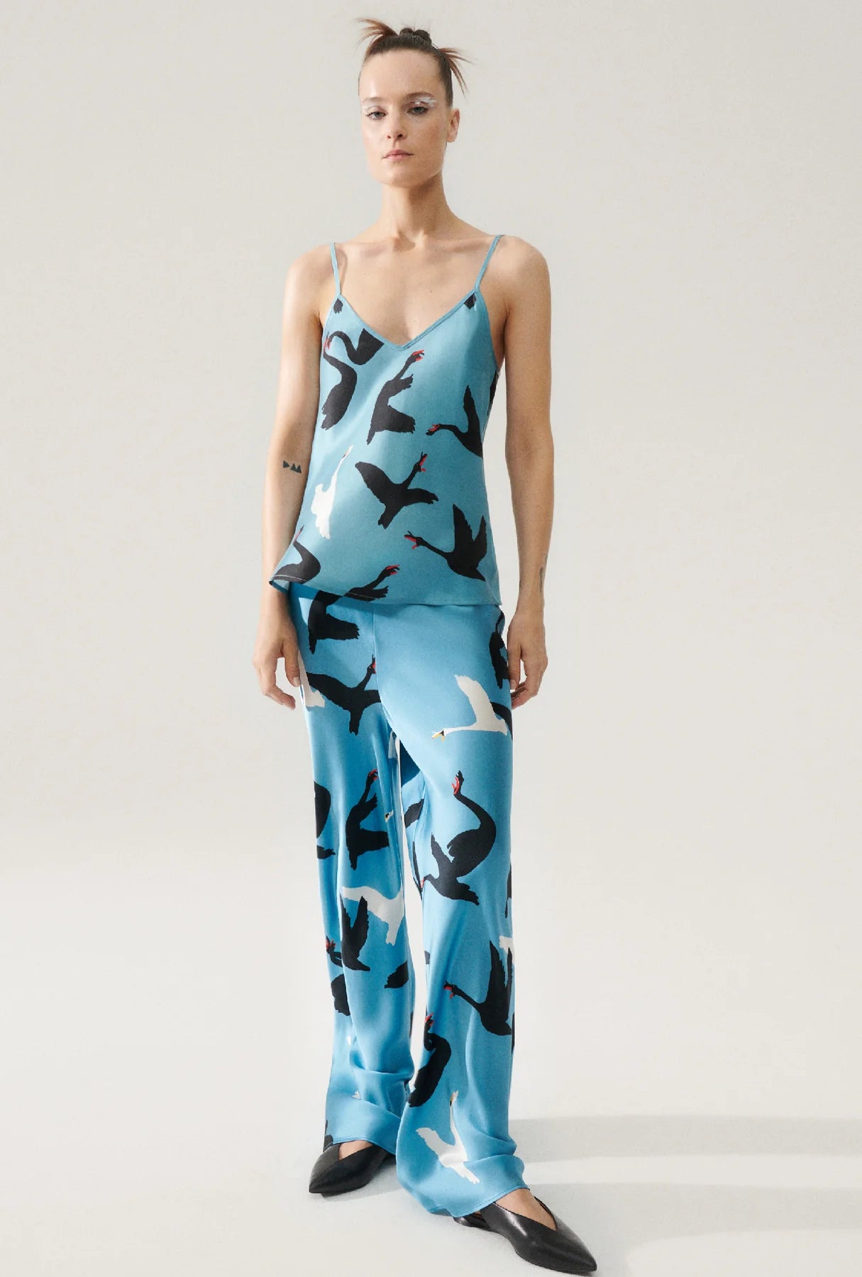 Bias Cut Cami Swans
