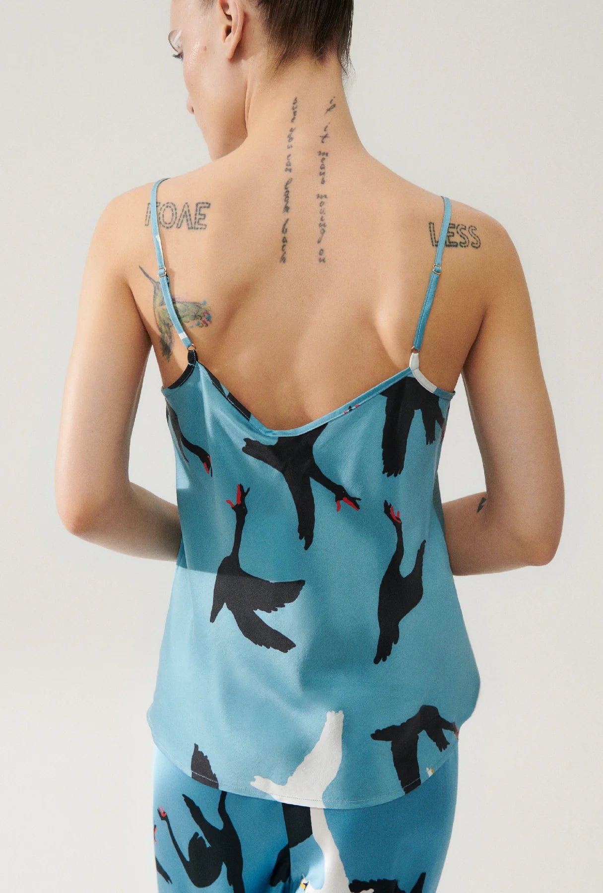 Bias Cut Cami Swans