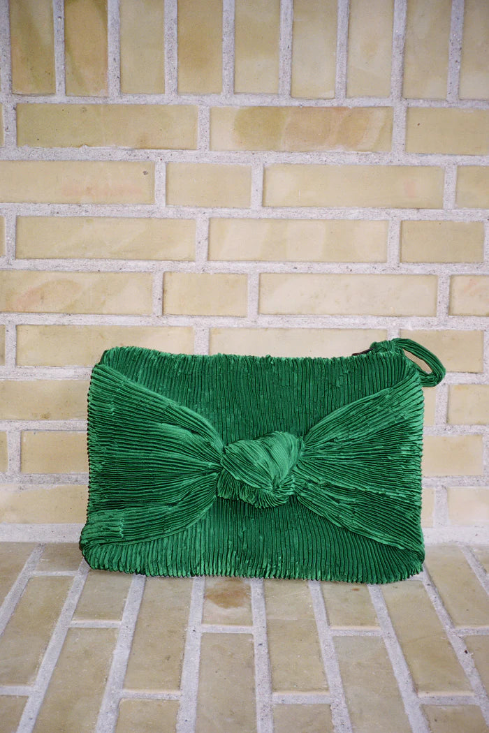 Ami Chrome Green Clutch