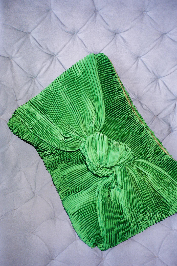 Ami Chrome Green Clutch